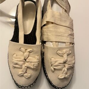 A pair of Tory Burch platform espadrilles. Comes in original box and dust bag.